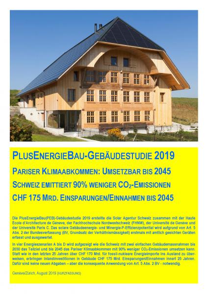 PlusEnergieBau-Gebäudestudie 2019 Kurzfassung jetzt bestellen